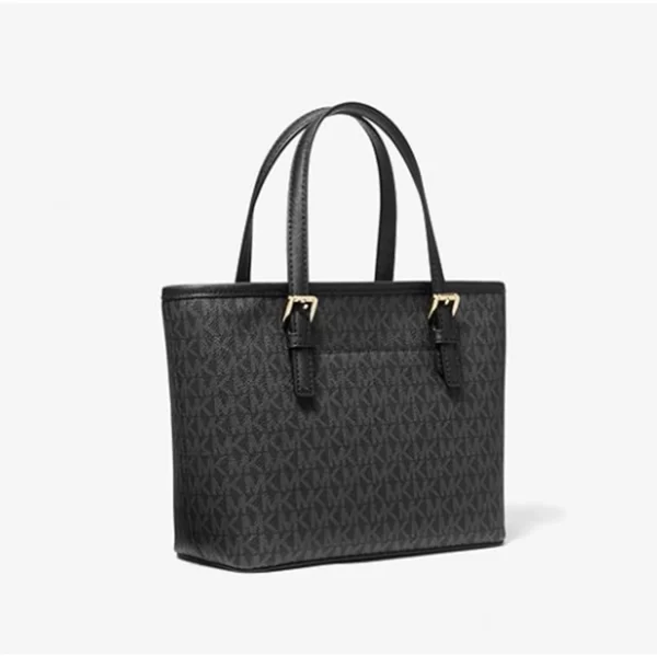 Michael Kors XS Carry All Jet Set Travel Womens Tote (BLACK SIG/GOLD) … - Image 2