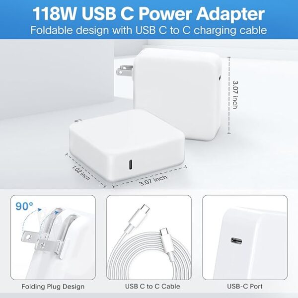 Mac Book Pro Charger - 118W USB C Charger Fast Charger - Image 2