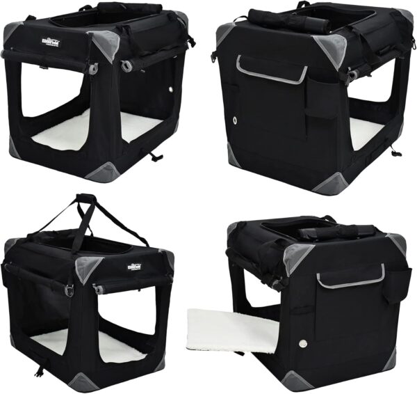 EliteField 4-Door Folding Soft Dog Crate with Curtains, Carrying Bag - Image 7