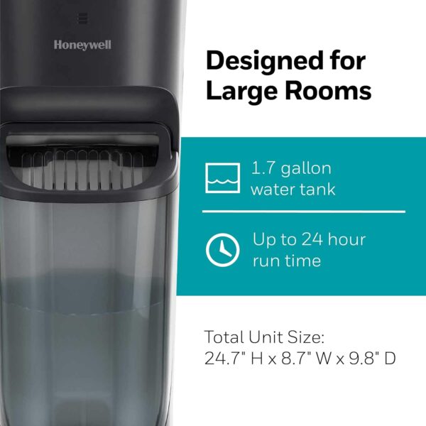 Honeywell Top Fill Tower Humidifier, Digital Humidistat, Black - Image 9