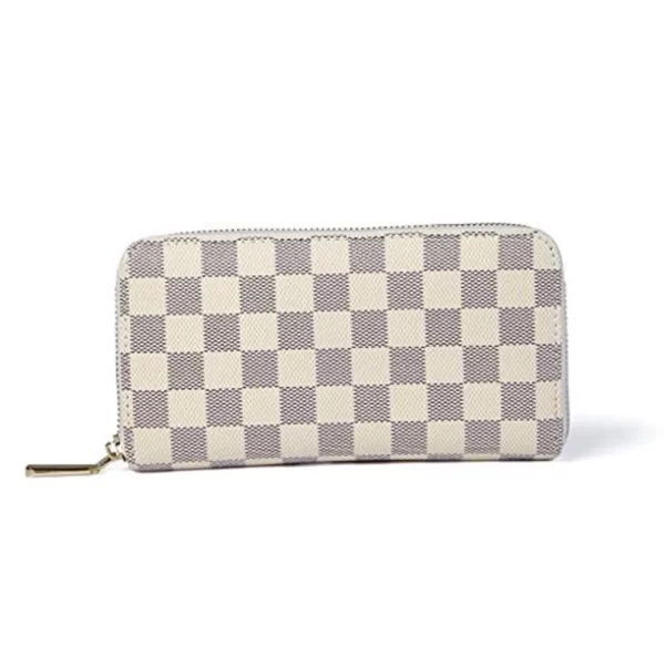 TINGOR RFID Blocking Women's Classic Continental Wallet, Checkered White - Image 7