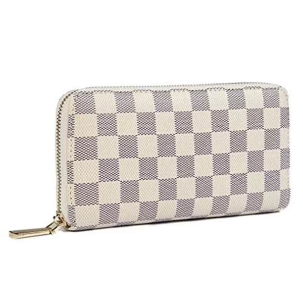 TINGOR RFID Blocking Women's Classic Continental Wallet, Checkered White