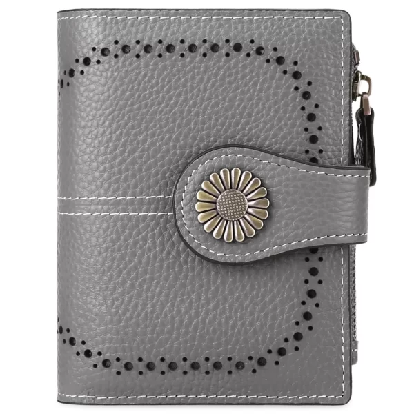 SENDEFN RFID Blocking Women's Casual Card Wallet, Dark Gray