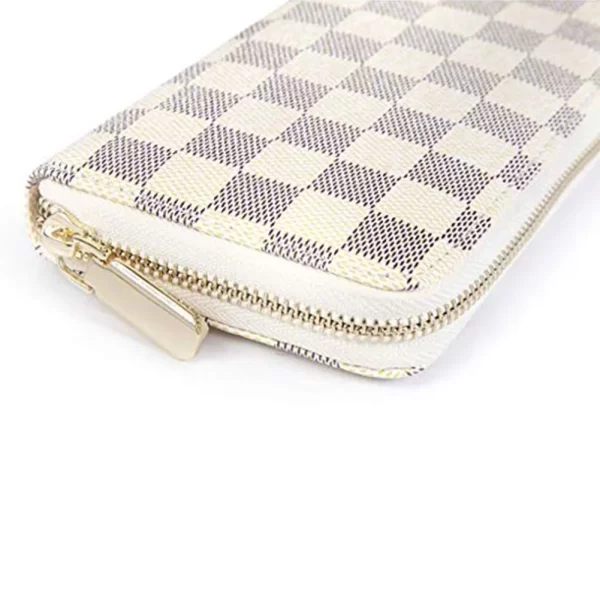 TINGOR RFID Blocking Women's Classic Continental Wallet, Checkered White - Image 6